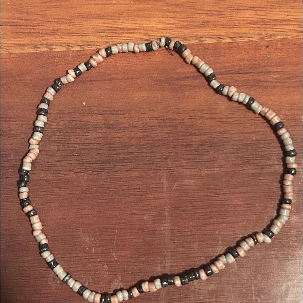 Elegant Beaded plus size anklet  - Black and Gray
